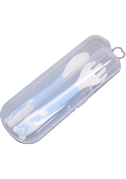 Çocuk Sevimli Ayı 360 Derece Bükme Çatal Kaşık Bebek Besleme Gereç Sofra Seti (Yurt Dışından)