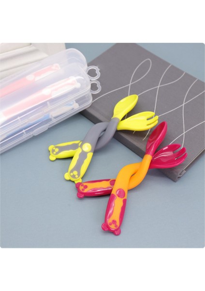 Çocuk Sevimli Ayı 360 Derece Bükme Çatal Kaşık Bebek Besleme Gereç Sofra Seti (Yurt Dışından) modelleri