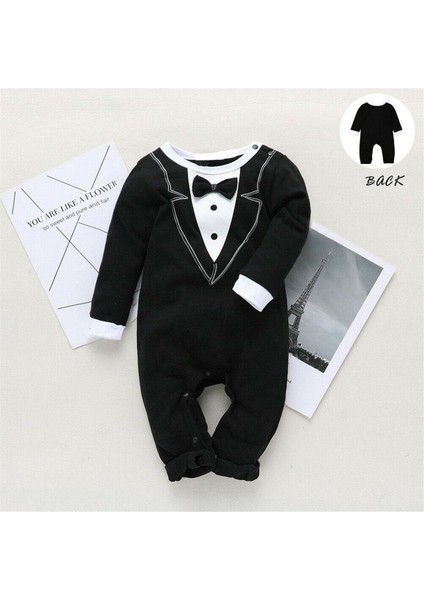 Yenidoğan Bebek Erkek Beyefendi Romper Bodysuit Tulum Giysileri Resmi Kıyafetler (Yurt Dışından)