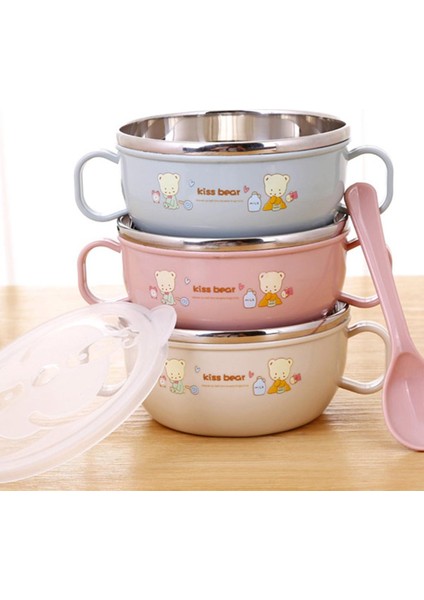 Bebek Için Kulplu ve S'li Akıllı Paslanmaz Çelik Karikatür Mama Kasesi (Yurt Dışından)