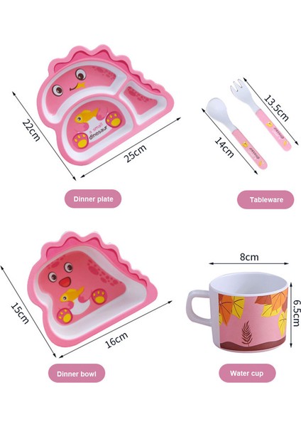 Bambu Elyaf Çocuk Yemek Takımı Seti Beş Parçalı Set Anaokulu Bebek Karikatür Kase Bölünmüş Plaka Yaratıcı Cultery Kullanımı Kolay (Yurt Dışından) modelleri