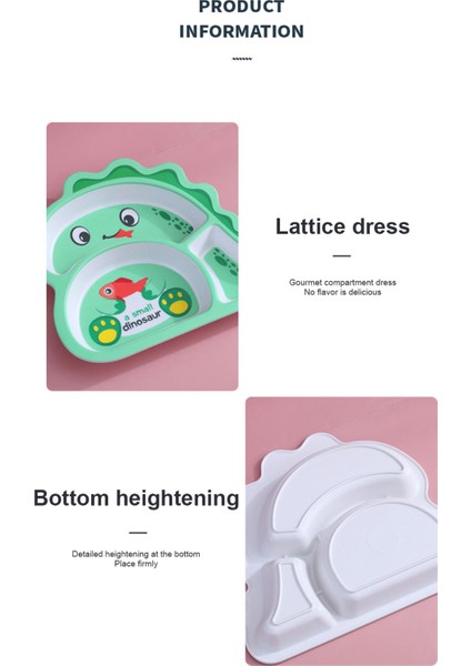 Bambu Elyaf Çocuk Yemek Takımı Seti Beş Parçalı Set Anaokulu Bebek Karikatür Kase Bölünmüş Plaka Yaratıcı Cultery Kullanımı Kolay (Yurt Dışından) fırsatları