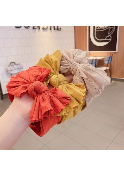 3 Adet/takım Yumuşak Elastik Bebek Kız Bantlar Büyük Yay Düz Renk Yenidoğan Bebek Bantlar Bebek Yürümeye Başlayan Bebek Saç Aksesuarları (Yurt Dışından) modelleri