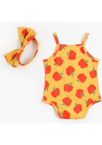 Yaz Kolsuz Bebek Kız Bodysuits Sevimli Bebekler Giysileri Kafa Bandı ile Pamuk Yenidoğan Bebek Giyim (Yurt Dışından)