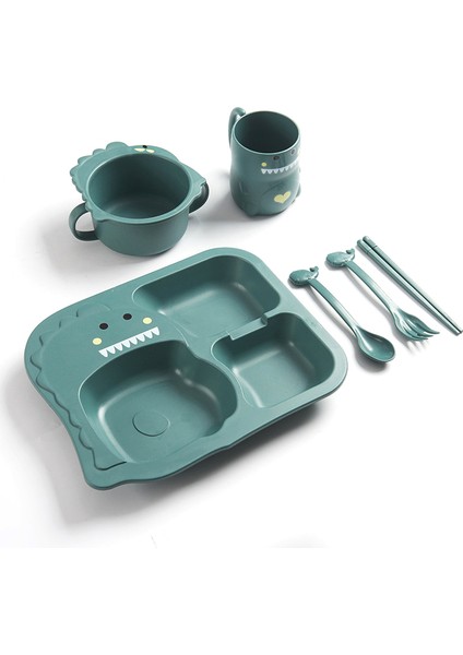 1 6 Adet Bebek Bölünmüş Plaka Çocuk Dinozor Plaka Kase Fincan Kaşık Çatal Çubuklarını, Çocuk Yemek Tabağı (Yurt Dışından) fiyatları
