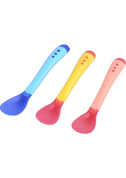 Moda Bebek Silikon Kaşık Bebek Güvenliği Sıcaklık Algılama Çocuk Çocuk Sofra Takımı Besleme Kaşıkları (Yurt Dışından) modelleri