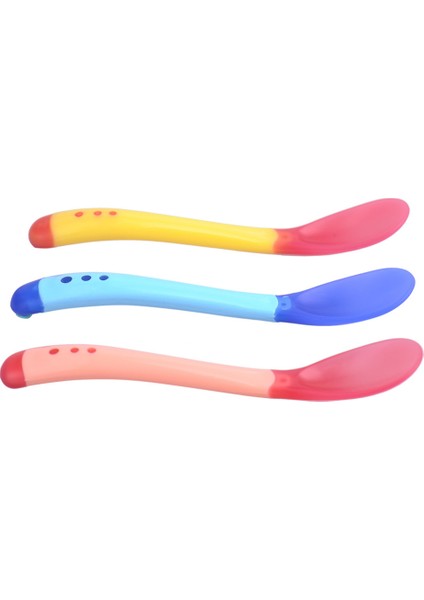Moda Bebek Silikon Kaşık Bebek Güvenliği Sıcaklık Algılama Çocuk Çocuk Sofra Takımı Besleme Kaşıkları (Yurt Dışından) indirimleri