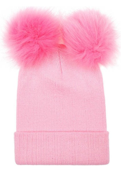 Baba ve Mumya'yı Seviyorum Sevimli Ponpon Bebek Şapka Sıcak Kış Örme Çocuklar Bebek Kız Erkek Bere Kap Katı Açık Bebek Yürüyor Çocuk Şapka Bonnet Enfant (Yurt Dışından)