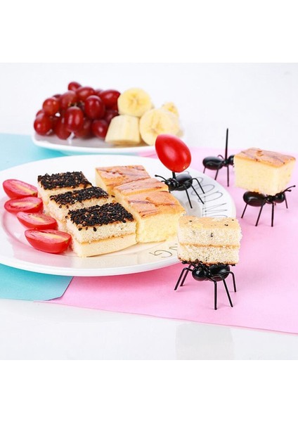 4 Kutu/48 Adet Meyve Çatalı Karınca Şekli Çatal Aperatif Kek Tatlı Sofra Ev Mutfak Parti Mutfak Aksesuarları (Yurt Dışından) modelleri