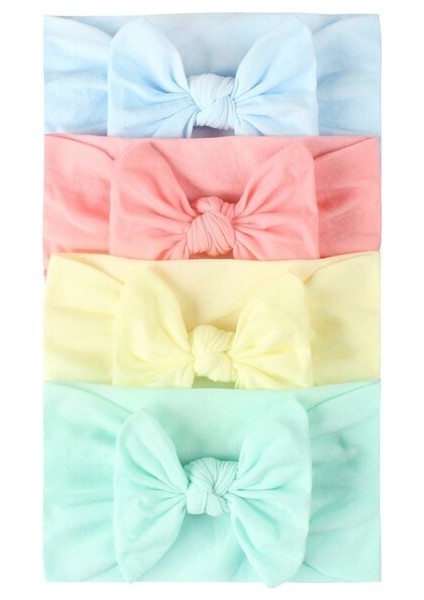 Adet/takım Sevimli Yaylar Yenidoğan Bebek Kafa Bandı Türban Yumuşak Bebek Kız Saç Bantları Düz Renk Naylon Bebek Saç Aksesuarları (Yurt Dışından) fiyatları