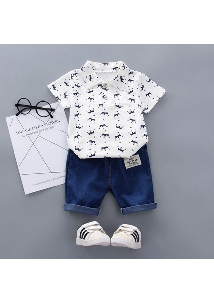 Yaz Erkek Giysileri Çiçek Baskı Kısa Kollu Gömlek Bluz Şort Rahat Kıyafetler Giysileri (Yurt Dışından) fiyatları