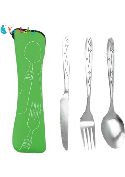[bestgo] 3 Adet Taşınabilir Okul Paslanmaz Çelik Sofra Kahve Kamp Piknik Yıldız Mutfak Yemek Takımı Çatal Bıçak Takımı (Yurt Dışından)