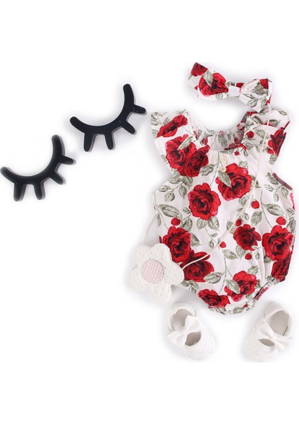 Prenses Yenidoğan Bebek Kız Bodysuit + Kafa Bandı Moda Yaz Pamuk Bebek Giysileri Set Gül (Yurt Dışından) modelleri