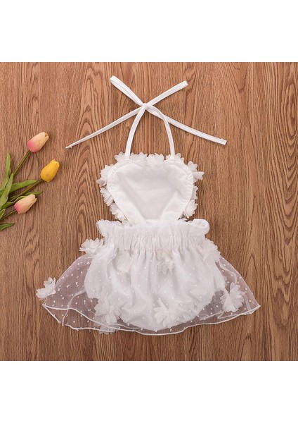 2021 Bebek Yaz Giyim Yenidoğan Bebek Kız Tül Şifon Elbise Tulum Bodysuit Katı Kıyafetler Ruffled Prenses Elbisesi Elbise (Yurt Dışından) fiyatları