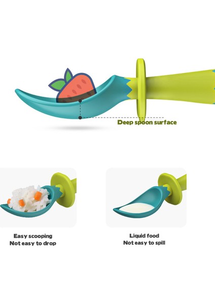 Çocuk Silika Jel Kaşık Çatal Seti 2 Renk Çocuklar Çocuklar Için Yeşil Kırmızı Hediye Seçin Bebek (Yurt Dışından) indirimleri