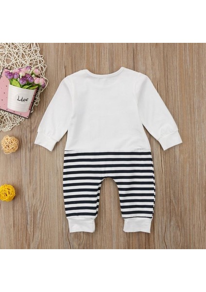 Yenidoğan Bebek Fil Çizgili Romper Tulum Bodysuit Kıyafetler Giysileri 0-18 Ay (Null) (Yurt Dışından) modelleri