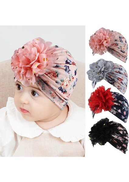 Güzel Çiçek Bebek Kız Şapka Yenidoğan Yumuşak Pamuk Bebek Erkek Kız Şapka Türban Kafa Sarar Bebek Yürüyor Kap Kasketleri (Yurt Dışından)