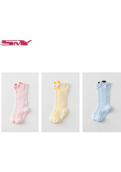 3'lü Paket - Sevimli Bebek Çorap Dizlik Çorap Yenidoğan Yumuşak Pamuklu Bacak Isıtıcı Babes Çorap (Yurt Dışından)