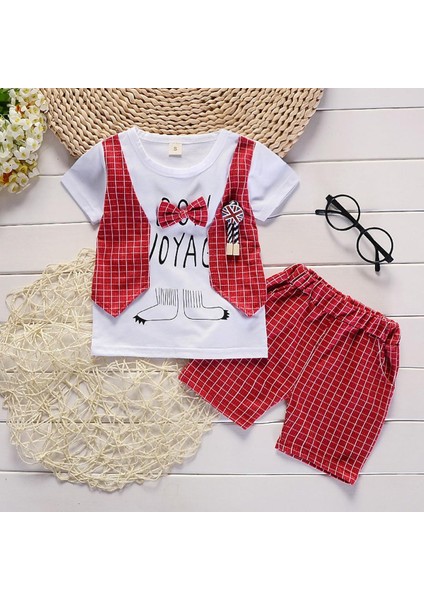 Erkek Kız Giysileri Tişört Üstleri + Pantolon Kıyafet Seti (Yurt Dışından)