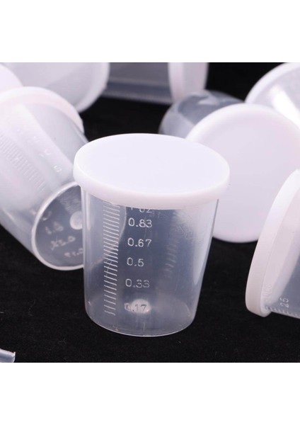 12 Adet 30ML Plastik Ölçüm Kabı Kapaklı Çizim Aracı 3.8X4CM (Yurt Dışından)