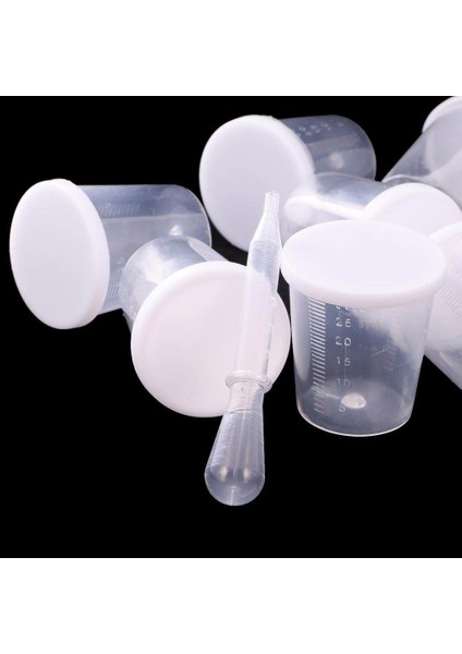 12 Adet 30ML Plastik Ölçüm Kabı Kapaklı Çizim Aracı 3.8X4CM (Yurt Dışından)