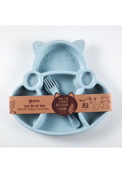 [happier] 3 Adet Çocuklar Karikatür Kedi Yemekleri Plaka Seti Buğday Samanı Katı Gıda Besleme Çocuk Kaşık Çatal Plaka Dayanıklı Bulaşık Yemeği Yemek Tepsisi (Yurt Dışından) fiyatları