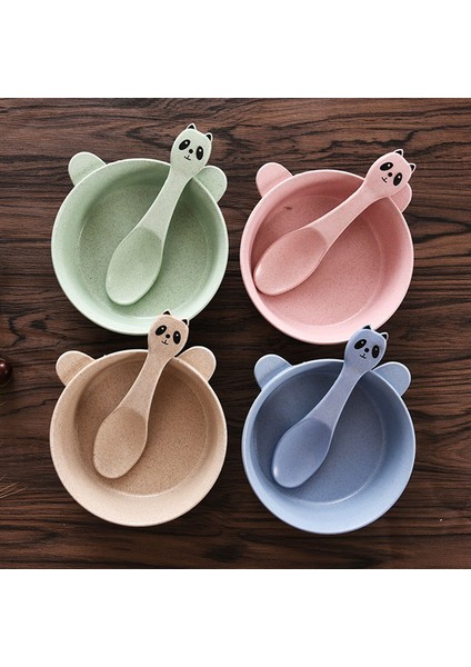 [eğlencelı Canlı] Bebek 2 Adet/takım Kase + Kaşık Yemek Takımı Besleme Gıda Sofra Karikatür Ayı Çocuk Yemekleri Yemek Yemek Takımı Anti-Sıcak Eğitim Plakası (Yurt Dışından) modelleri