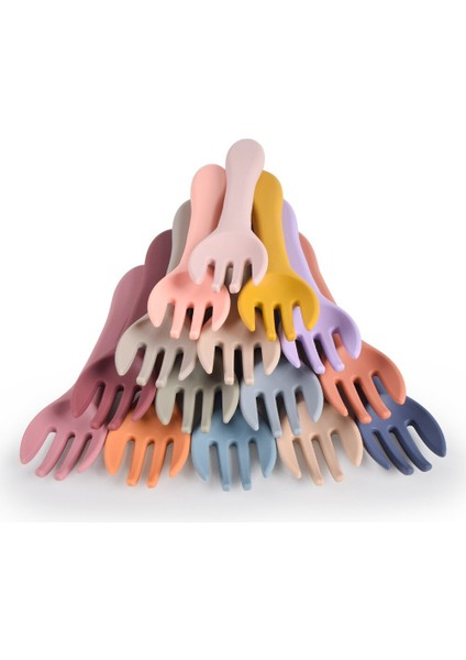 [eğlenceli Canlı] 2 Adet Bebek Silikon Kaşık Çatal Şeker Renk Güvenlik Bebek Öğrenme Kaşık Kaymaz Çatal Çocuk Çocuk Erkek Kız Yumuşak Gıda Besleme Aracı (Yurt Dışından) fırsatları