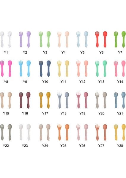 [eğlenceli Canlı] 2 Adet Bebek Silikon Kaşık Çatal Şeker Renk Güvenlik Bebek Öğrenme Kaşık Kaymaz Çatal Çocuk Çocuk Erkek Kız Yumuşak Gıda Besleme Aracı (Yurt Dışından) indirimleri