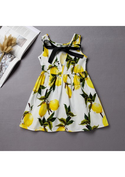 Bebek Kız Kolsuz Limon Meyve Etek Prenses Elbiseler Elbise (Yurt Dışından) fiyatları