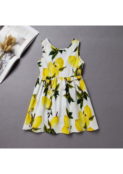 Bebek Kız Kolsuz Limon Meyve Etek Prenses Elbiseler Elbise (Yurt Dışından) fırsatları