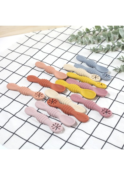 [eğlenceli Canlı] 2 Adet/takım Ön Kaşık Bebek Kaşık Seti Bpa Ücretsiz Silikon Kendi Kendine Besleme Gereçleri Bebek Sütten Kesme Kaşığı Çocuklar Yaşında 6 Ay (Yurt Dışından) fiyatları