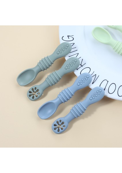 [eğlenceli Canlı] 2 Adet/takım Ön Kaşık Bebek Kaşık Seti Bpa Ücretsiz Silikon Kendi Kendine Besleme Gereçleri Bebek Sütten Kesme Kaşığı Çocuklar Yaşında 6 Ay (Yurt Dışından) indirimleri