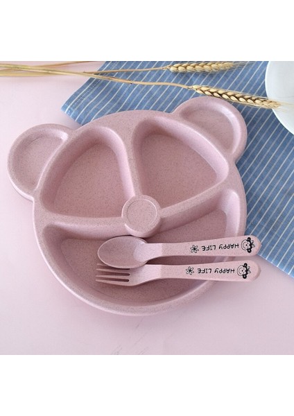 [eğlenceli Canlı] 1 Takım Bebek Kase Kaşık Çatal Besleme Sofra Bpa Ücretsiz Karikatür Ayı Çocuk Tabaklar Yemek Yemek Takımı Seti Anti-Isı Eğitim Plakası (Yurt Dışından) fiyatları