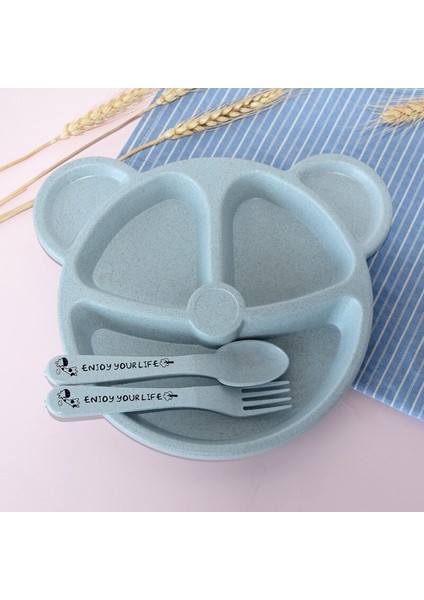 [eğlenceli Canlı] 1 Takım Bebek Kase Kaşık Çatal Besleme Sofra Bpa Ücretsiz Karikatür Ayı Çocuk Tabaklar Yemek Yemek Takımı Seti Anti-Isı Eğitim Plakası (Yurt Dışından) modelleri