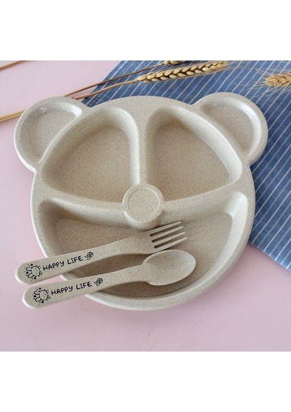 [eğlenceli Canlı] 1 Takım Bebek Kase Kaşık Çatal Besleme Sofra Bpa Ücretsiz Karikatür Ayı Çocuk Tabaklar Yemek Yemek Takımı Seti Anti-Isı Eğitim Plakası (Yurt Dışından) fırsatları
