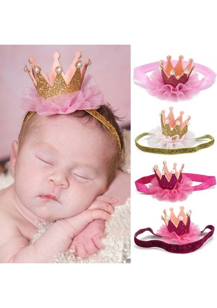 Bebek Inci Taç Saç Bantları Kızlar Için Bebek Parlak Sevimli Prenses Bebek Taç Aksesuarları Bebe Elastik Şerit Headdress (Yurt Dışından) modelleri