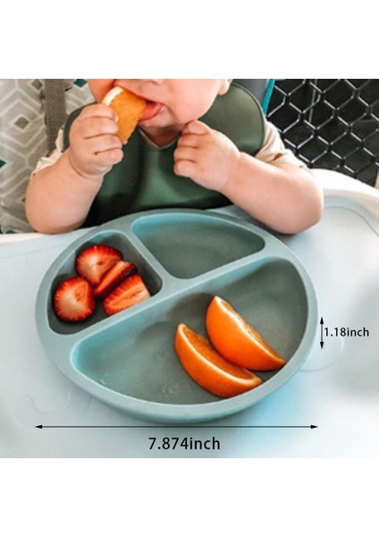 Bebek Için Silikon Plaka, Vantuzlu Bebek Bulaşık Kasesi, Çatal ve Kaşıkla Yürümeye Başlayan Çocuk ve Çocuk Için Mikrodalga Güvenli Tabaklar (3 Adet) (Yurt Dışından) indirimleri