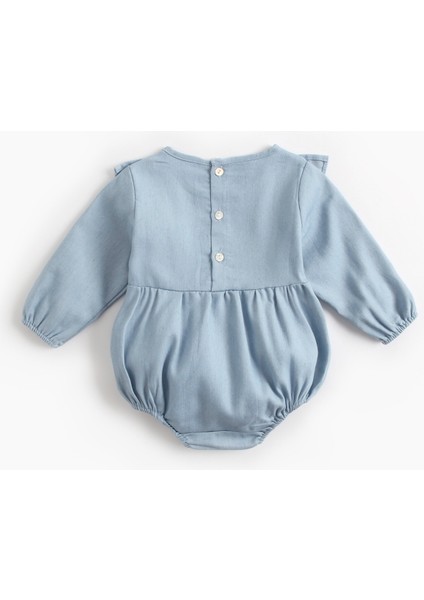 Pamuk Bebek Bodysuits Yenidoğan Mavi Denim Tulum Moda Prenses Yürümeye Başlayan Kız Giysileri (Yurt Dışından) fiyatları