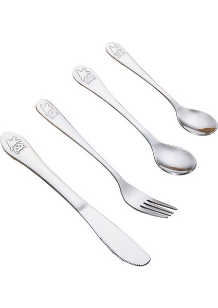 4 Adet/takım Çaylar S Çatal Bıçak Gereçleri Seti Paslanmaz Çelik Bebek Sofra Takımı - Gümüş (Yurt Dışından) fiyatları
