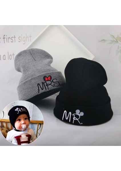 Baba ve Mumya Mektup Bebek Sonbahar Kış Şapka Erkek Kız Örme Sıcak Bonnet Kap Bebek Yürüyor Bebek Bere Çocuk Çocuk Şapka Casquette Enfant (Yurt Dışından) fırsatları
