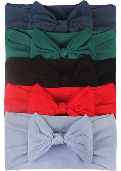 5 Adet/takım Bebek Kız Kafa Bandı Yaylar Elastik Saç Bandı Düz Renk Çocuklar Türban Saç Aksesuarları (Yurt Dışından) fiyatları