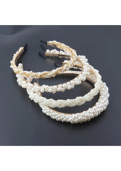 Yeni Moda Mizaç Kore Dokuma Inci Kişilik Kafa Bandı Bayanlar Sokak Hediyeleri Saç Aksesuarları Şapkalar 947 (Yurt Dışından)