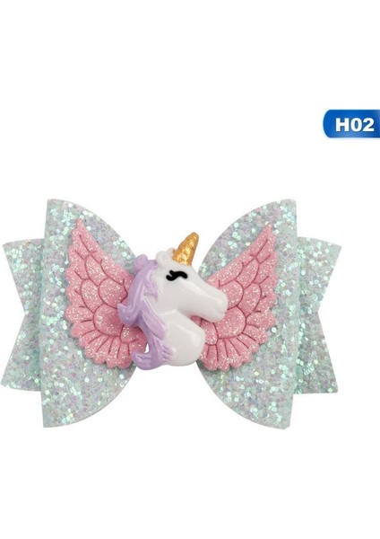 Jddb Yeni Unicorn Yıldız Büyük Kız Çocuklar Payet Yay Gökkuşağı Saç Klipleri (Yurt Dışından) fırsatları