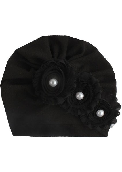 Yumuşak Sevimli Yenidoğan Bebek Çiçek Inci Tasarım Kız Erkek Kapaklar Bebek Şapka Türban Elastik Şapka (Yurt Dışından)