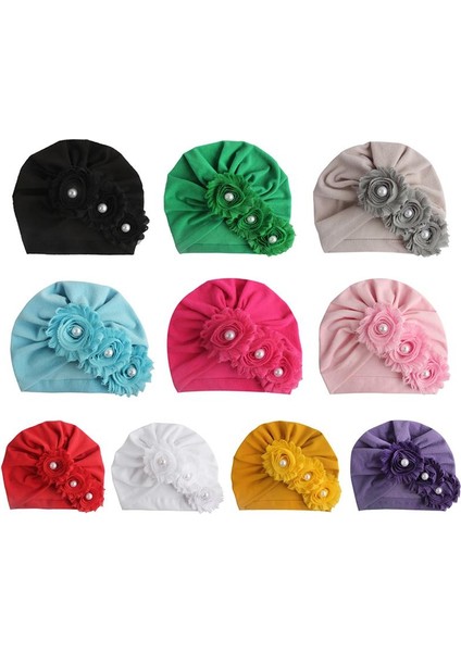 Yumuşak Sevimli Yenidoğan Bebek Çiçek Inci Tasarım Kız Erkek Kapaklar Bebek Şapka Türban Elastik Şapka (Yurt Dışından) fiyatları
