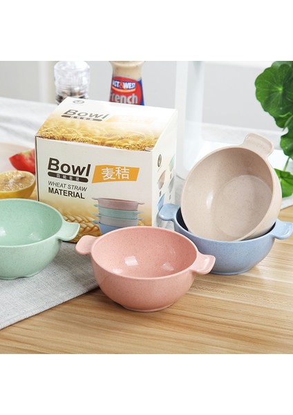 【happier】 Buğday Samanı Çocuk Kase ve Kaşık Seti Bebek Besleme Kasesi Kırılmaz Çocuk Kase ve Kaşık (Yurt Dışından) modelleri