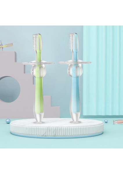 Bebek Silikon Üç Boyutlu Süt Diş Fırçası Ayakta Vantuzlu Diş Fırçası Silikon Dil Yumuşak Fırça (Yurt Dışından) fiyatları