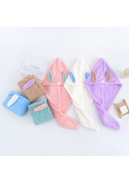 Saç Kurutma Şapka Mikrofiber Banyo Havlusu Bayan Kuru Saç Bonesi Hızlı Kuru Duş Başlığı Süper Emme Türban Saç Kuru Kap (Yurt Dışından)