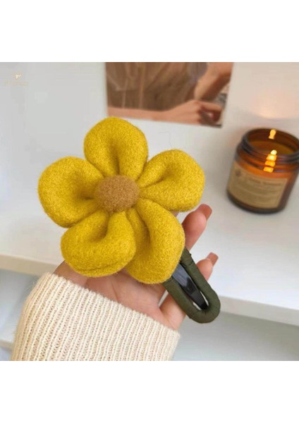 Büyük Çiçek Saç Klip Ördek Gagası Klip Saç Aksesuarları Parti Bayanlar Için Barrette Hairgrips, Sarı (Yurt Dışından)